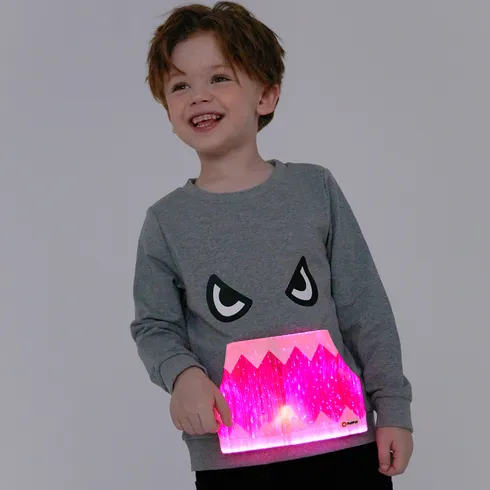 Go-Glow Illuminating Sweatshirt with Light Up Monster Mouth Including Controller (Built-In Battery) Grey big image 4