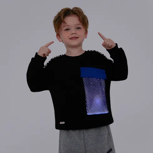 Go-Glow Illuminating Sweatshirt with Light Up Removable Pocket Including Controller (Built-In Battery) Black big image 4