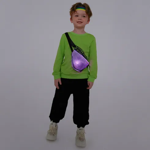 Go-Glow Illuminating Sweatshirt with Light Up Removable Bag Including Controller (Built-In Battery) SpringGreen big image 3