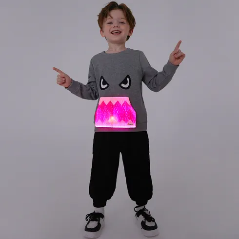 Go-Glow Illuminating Sweatshirt with Light Up Monster Mouth Including Controller (Built-In Battery) Grey big image 5
