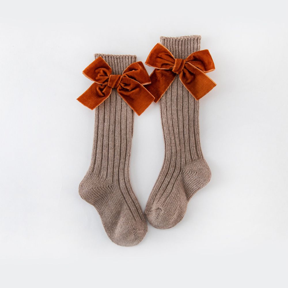 Baby/toddler Velvet bow stockings for Girl