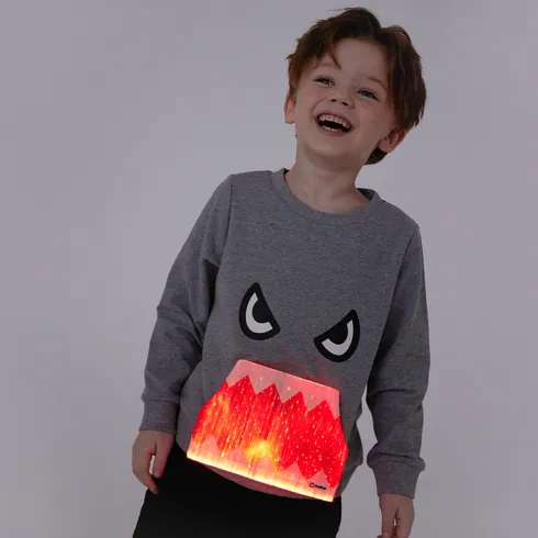 Go-Glow Illuminating Sweatshirt with Light Up Monster Mouth Including Controller (Built-In Battery) Grey big image 3
