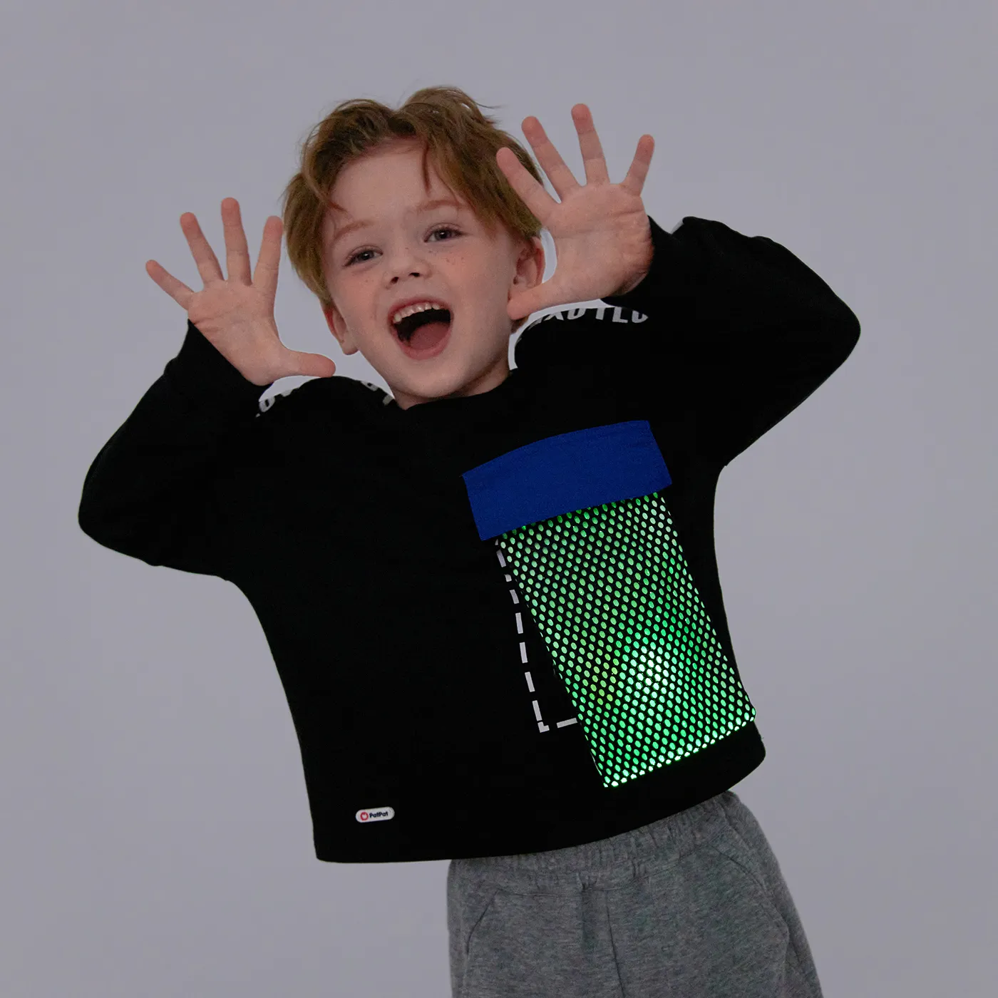 Go-Glow Illuminating Sweatshirt With Light Up Removable Pocket Including Controller (Built-In Battery)
