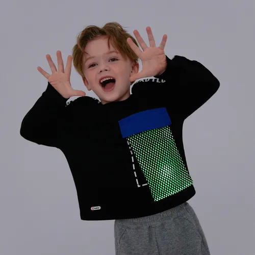 Criança Menino Hipertátil/3D Letras Pullover Sweatshirt