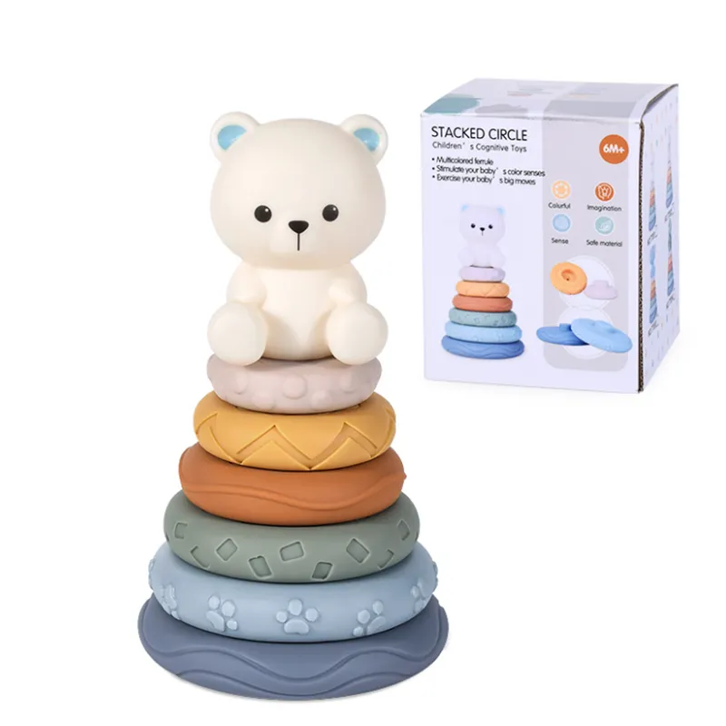 Soft Baby Teething Toys - Stacking Circle Blocks For Infants