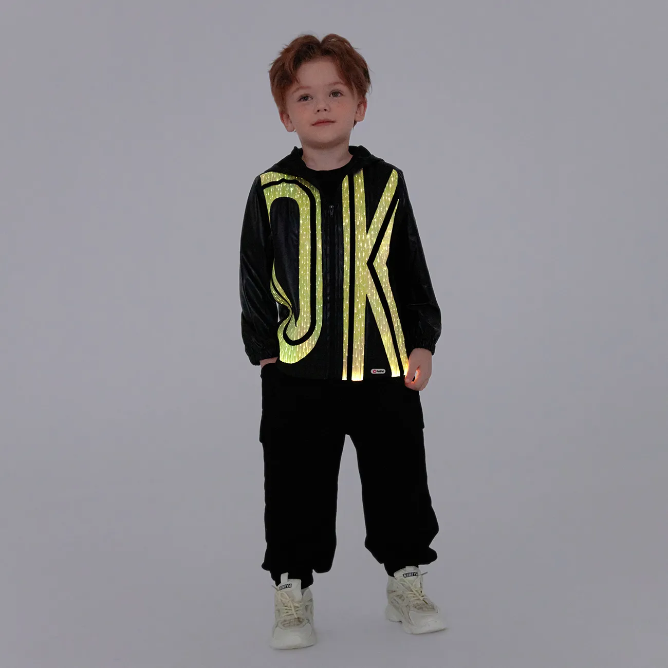 Criança Menino Com capuz Letras Blusões e casacos Preto e branco big image 1
