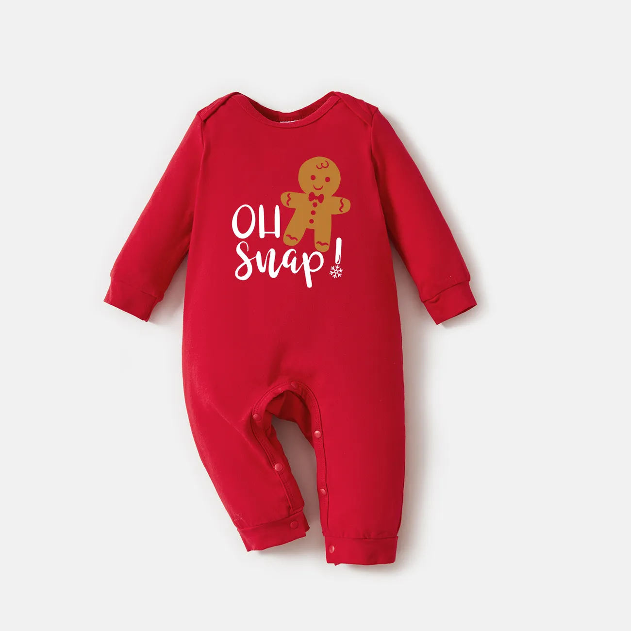 Christmas Family Matching Cotton Biscuit Print Long Sleeve Tops big image 1