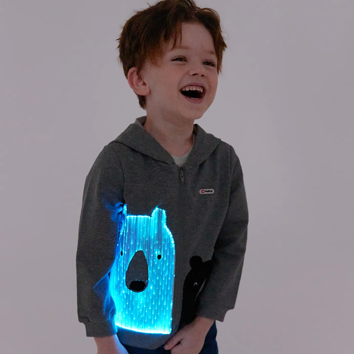 Go-Glow Illuminating Jacket with Light Up White Bear Including Controller (Built-In Battery)