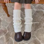 Solid color warm wool socks for Girl White