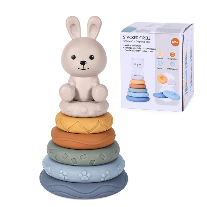 Soft Baby Teething Toys - Stacking Circle Blocks For Infants