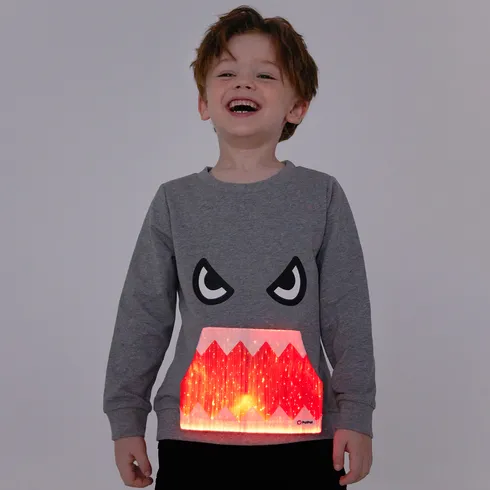 Go-Glow Illuminating Sweatshirt with Light Up Monster Mouth Including Controller (Built-In Battery) Grey big image 9