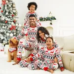 Christmas All Over Reindeer Print Family Matching Long-sleeve Pajamas Sets (Flame Resistant) Red/White image 2