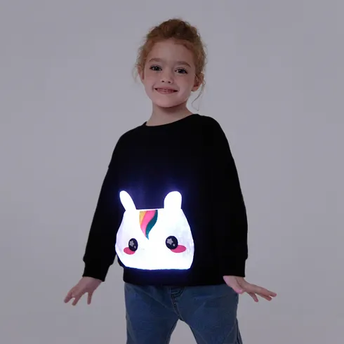 Go-Glow Illuminating Sweatshirt with Light Up Unicorn Including Controller (Built-In Battery) Black big image 6