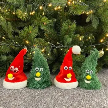 New Electric Christmas Santa Hat with Swinging Ornament  image 2