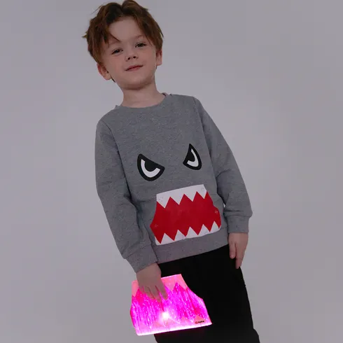 Go-Glow Illuminating Sweatshirt with Light Up Monster Mouth Including Controller (Built-In Battery) Grey big image 8