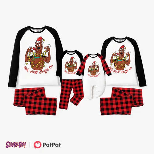 Scooby-Doo Family Matching Christmas Graphic Top and Grid Pants Pajamas Sets(Flame Resistant)