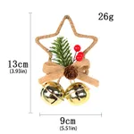 Decoração da árvore de Natal DIY com acessórios de sino de estrela de cinco pontas Dourado