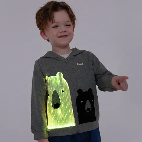 Go-Glow Illuminating Jacket with Light Up White Bear Including Controller (Built-In Battery) Grey big image 6