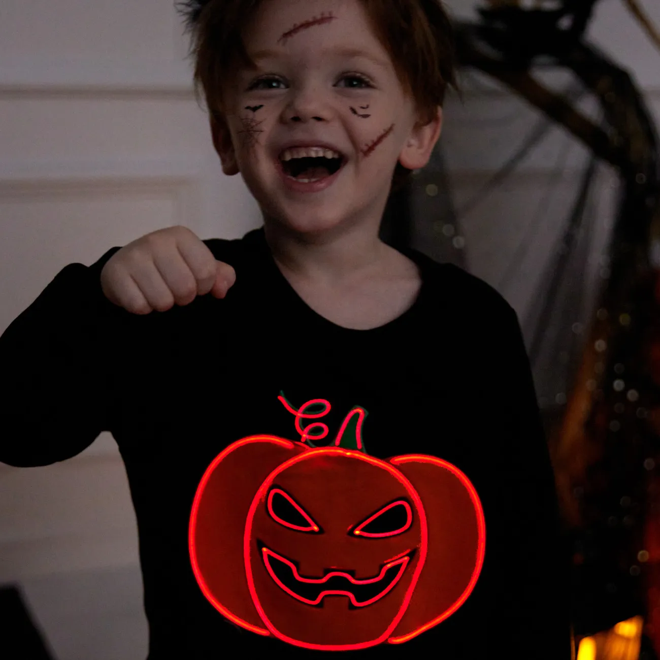 Kinder Jungen Halloween-Muster Pullover Sweatshirts schwarz big image 1