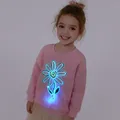 Go-Glow Illuminating Sweatshirt with Light Up Flower Pattern Including Controller (Built-In Battery) Pink image 4