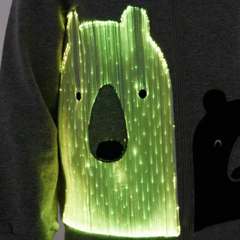 Go-Glow Illuminating Jacket with Light Up White Bear Including Controller (Built-In Battery) Grey big image 8