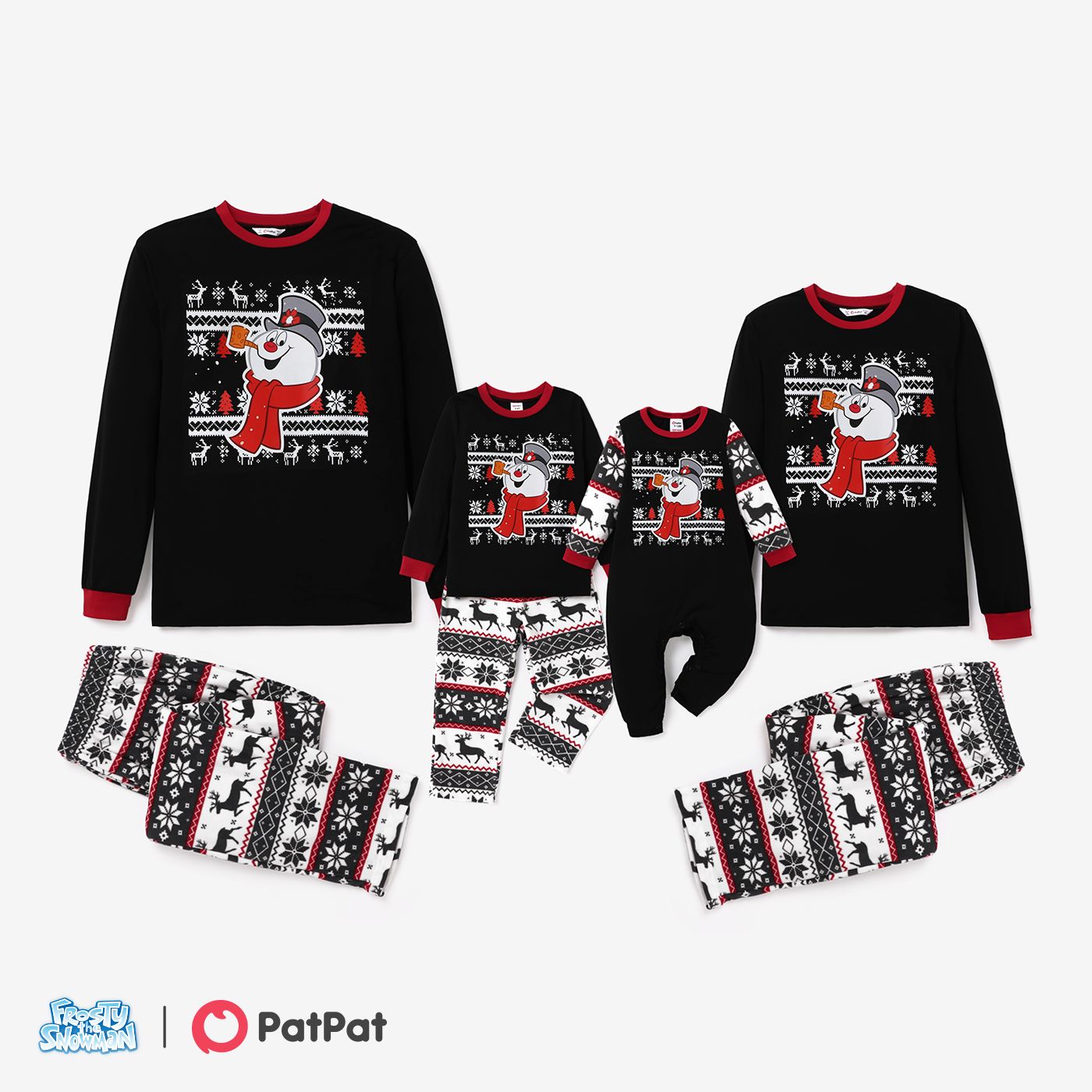 

Frosty The Snowman Family Matching Christmas Graphic Print Top and Allover Print Pants Pajamas Sets(Flame Resistant)
