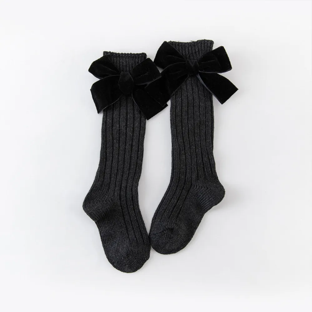 Baby/toddler Velvet Bow Stockings For Girl