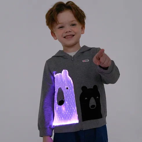 Go-Glow Illuminating Jacket with Light Up White Bear Including Controller (Built-In Battery) Grey big image 2