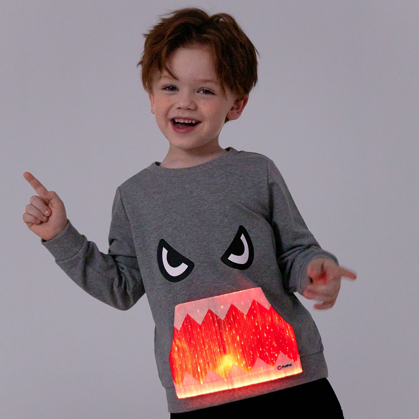 Go-Glow Illuminating Sweatshirt With Light Up Monster Mouth Including Controller (Built-In Battery)