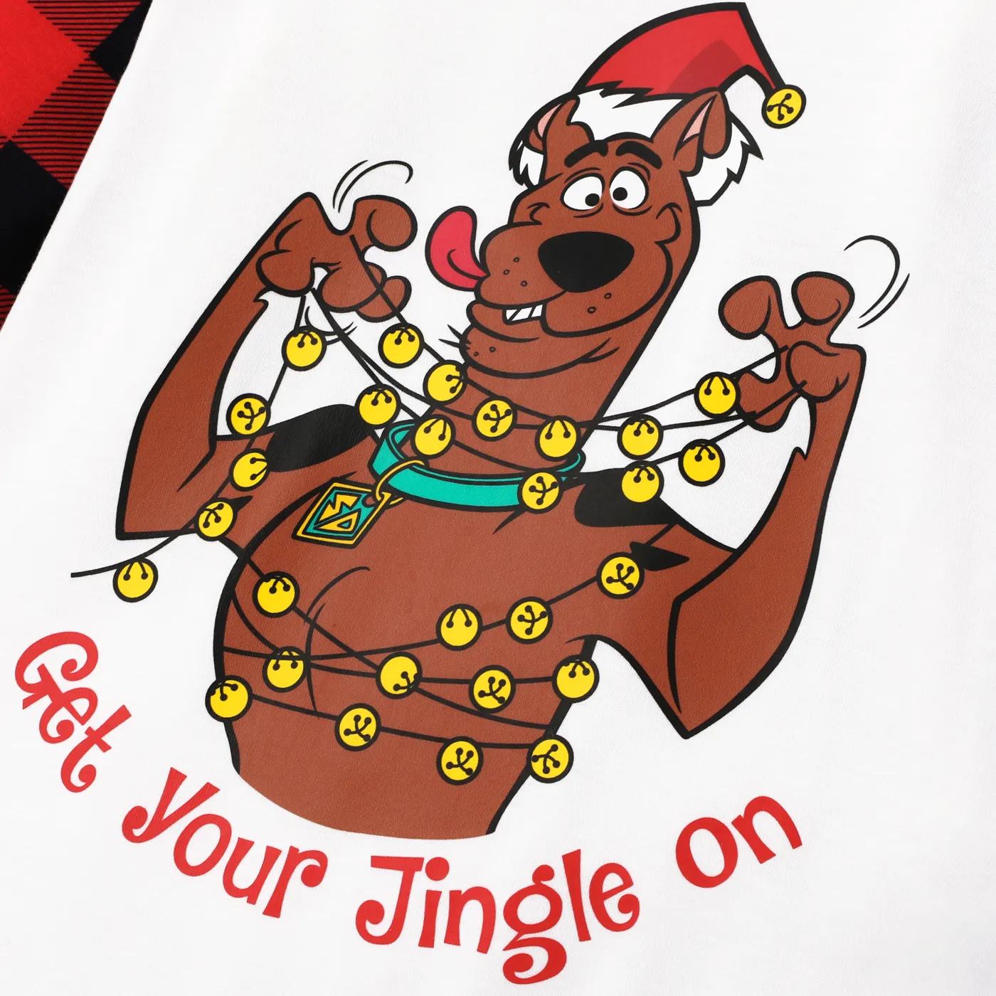 Scooby-Doo Family Matching Christmas Graphic Top and Grid Pants Pajamas Sets(Flame Resistant) Red image 4