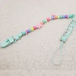 Pacifier Clip with Beaded Strap - Random Color Anti-Drop Design for Babies Mint Green