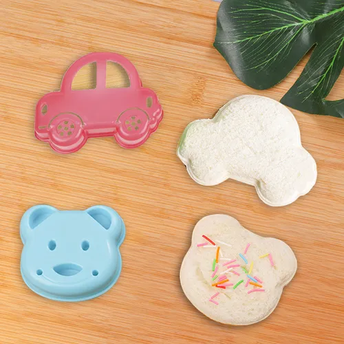 Set of 2 Animal-shaped Bread Cutter DIY Molds