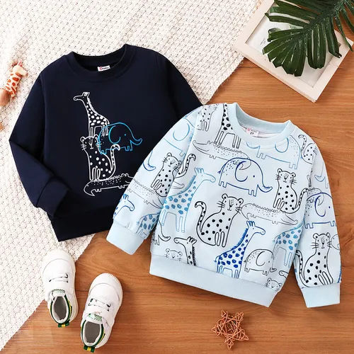 Toddler Boy Childlike Style Animal Pattern Sweatshirt