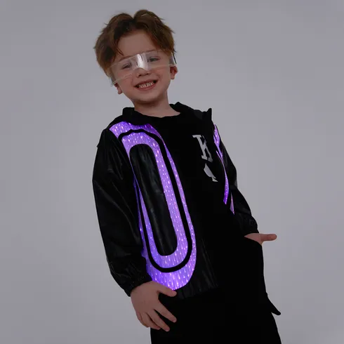 Go-Glow Illuminating Jacket with Light Up OK Pattern Including Controller (Built-In Battery) BlackandWhite big image 6