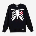 Go-Glow Halloween Illuminating Adult Sweatshirt with Light Up Skeleton Pattern for Men Including Controller (Built-In Battery) Black image 3