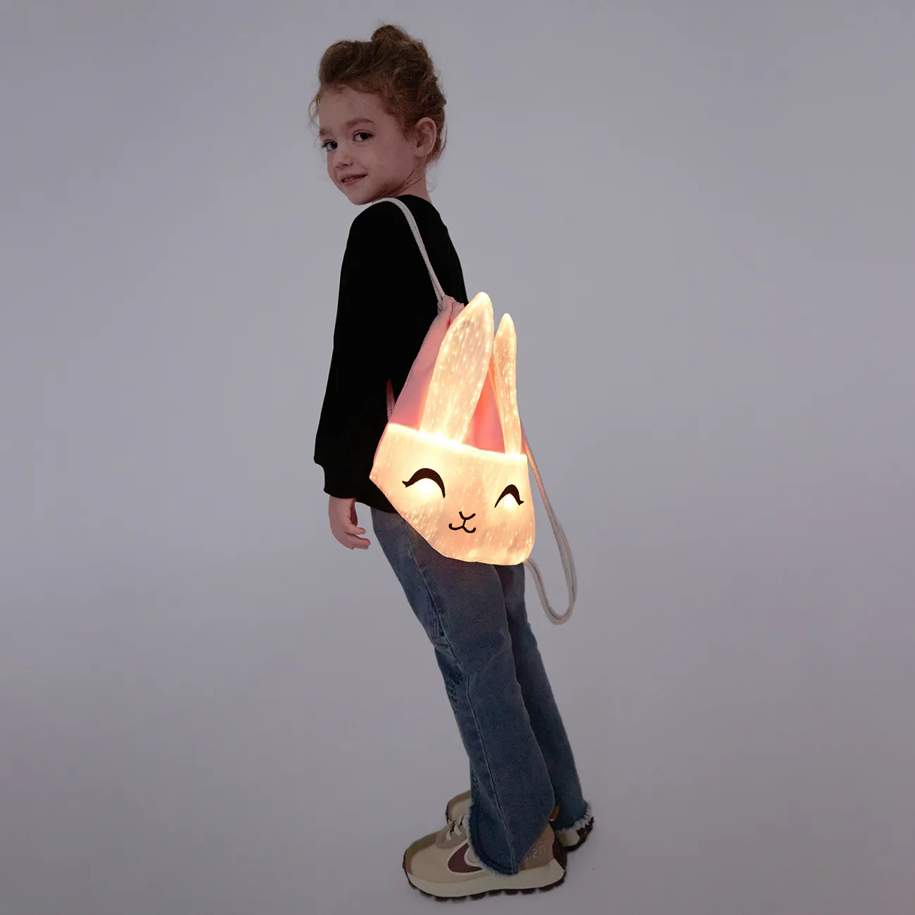 Go-Glow Light Up Rabbit Backpack Including Controller (Built-In Battery) PinkyWhite big image 1