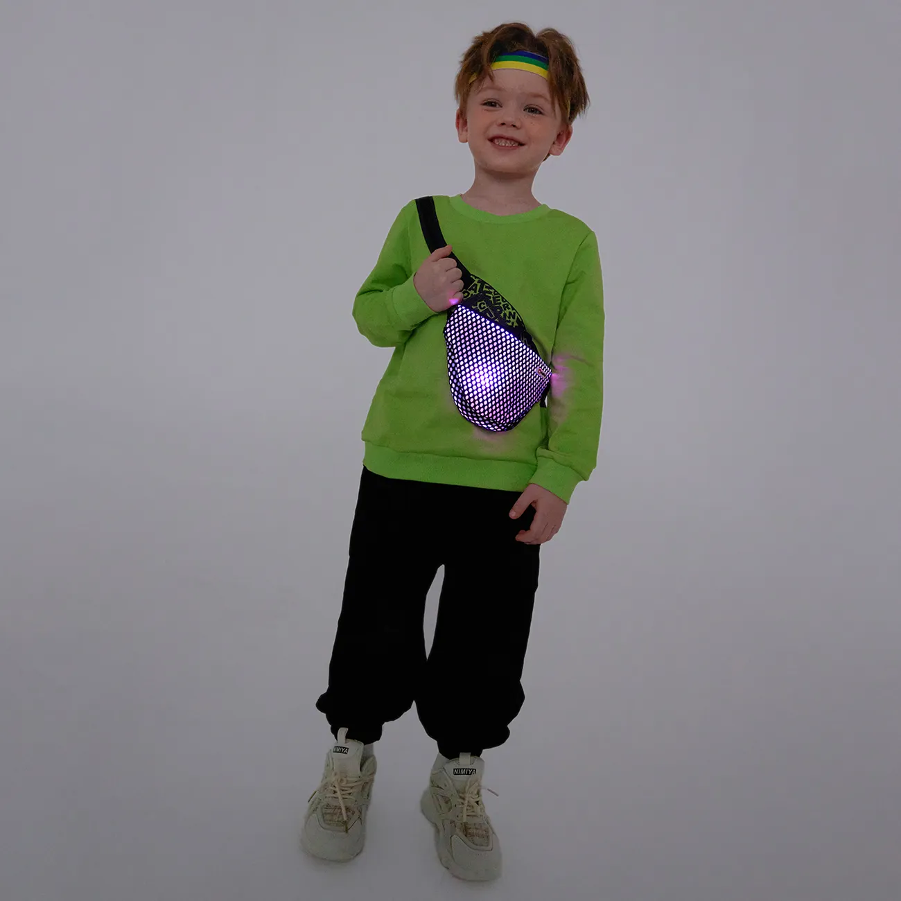 Go-Glow Illuminating Sweatshirt with Light Up Removable Bag Including Controller (Built-In Battery) SpringGreen big image 1