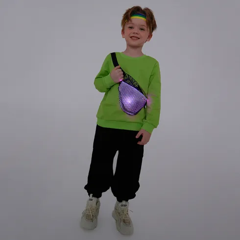 Go-Glow Illuminating Sweatshirt with Light Up Removable Bag Including Controller (Built-In Battery) SpringGreen big image 7