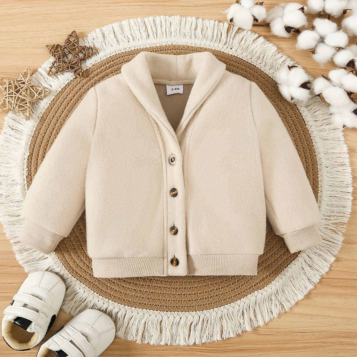 Baby Boy Casual Secret Button Long Sleeve Coat/Jacket