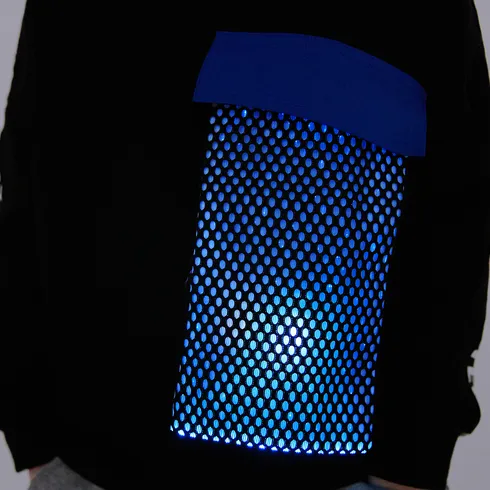 Go-Glow Illuminating Sweatshirt with Light Up Removable Pocket Including Controller (Built-In Battery) Black big image 6