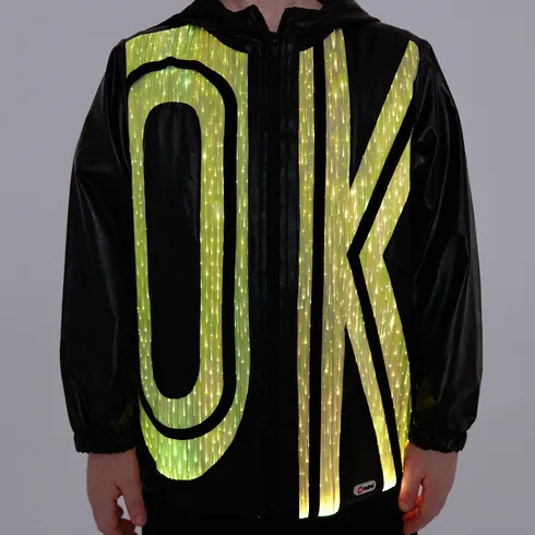 Go-Glow Illuminating Jacket with Light Up OK Pattern Including Controller (Built-In Battery) BlackandWhite big image 8
