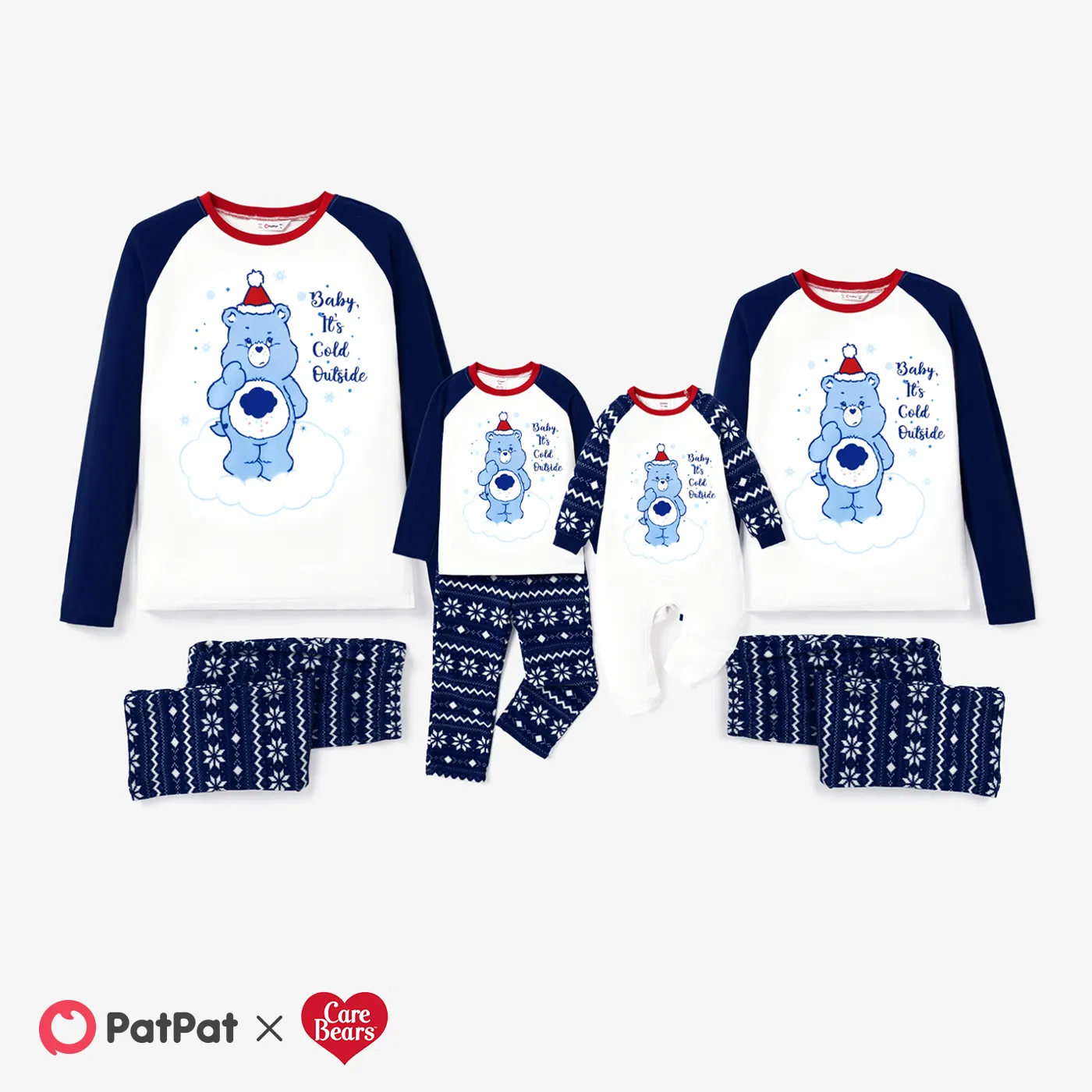 

Care Bears Family Matching Christmas Graphic Top and Letter Allover Pants Pajamas Sets(Flame Resistant)