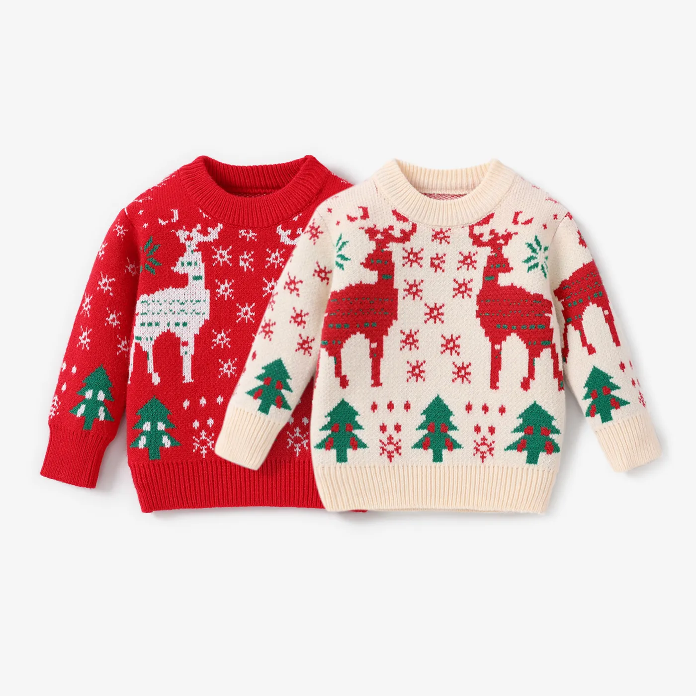 Baby/Toddler Boy/Girl Childlike Christmas Sweater Apricot image 2