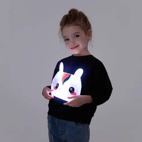 Go-Glow Illuminating Sweatshirt with Light Up Unicorn Including Controller (Built-In Battery) Black big image 3