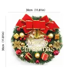Christmas Wreath for Door and Window Display with Tinsel Garland, Red
