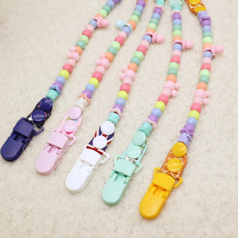 Pacifier Clip with Beaded Strap - Random Color Anti-Drop Design for Babies  image 3