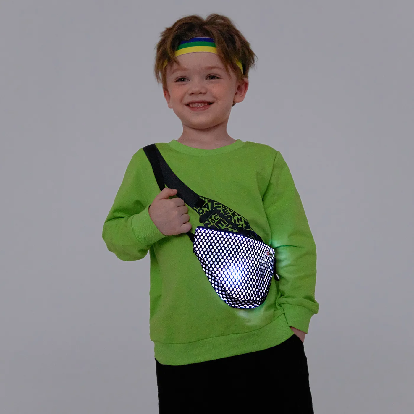 Go-Glow Illuminating Sweatshirt with Light Up Removable Bag Including Controller (Built-In Battery)