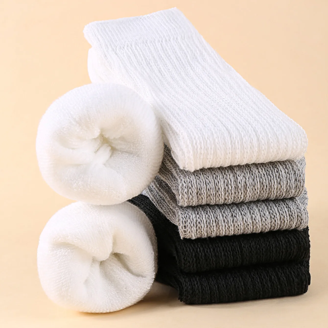6-pack Kids Classic Solid Color Versatile Pile Socks  image 3