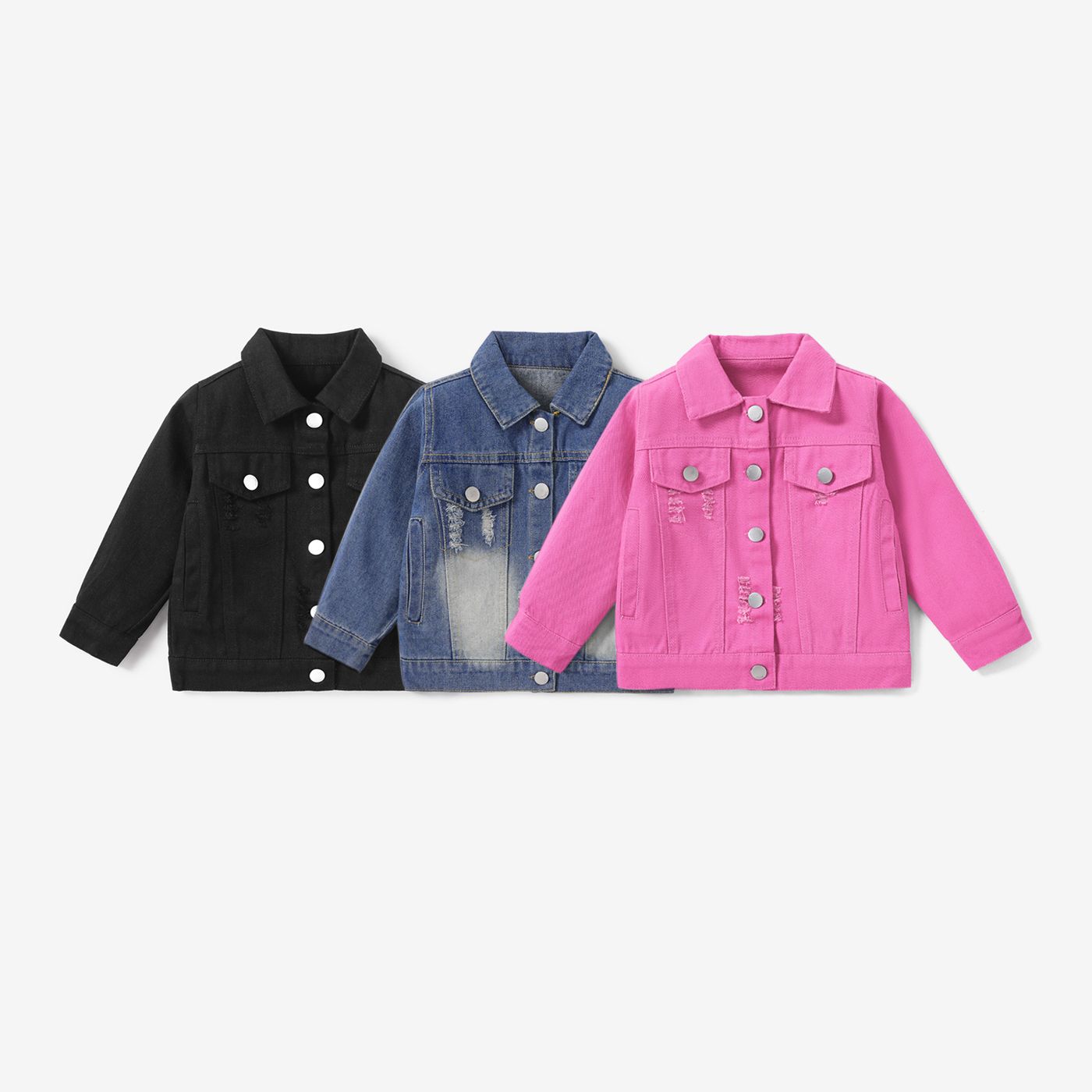 Toddler Girl Basic Solid Color Denim 100% Cotton Coat/Jacket