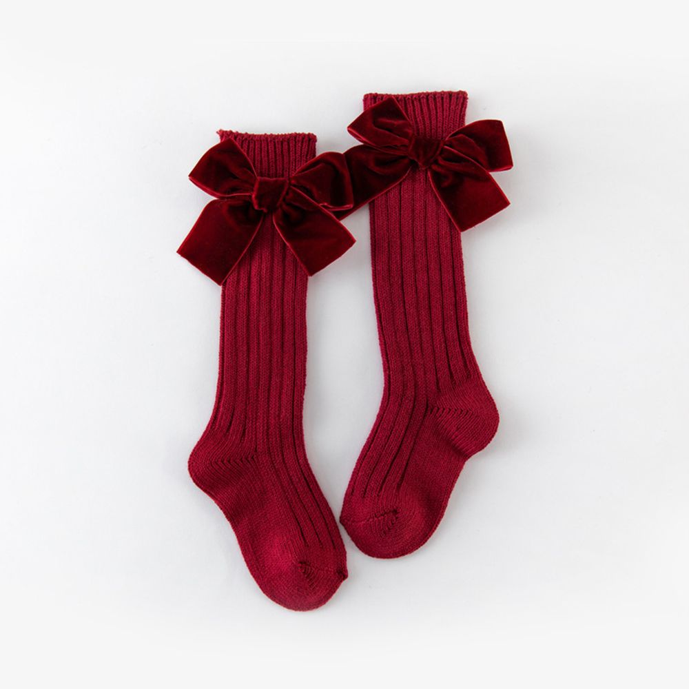 Baby/toddler Velvet Bow Stockings For Girl